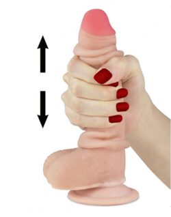 LOVETOY - SLIDING SKIN DILDO 7" / 18 CM - NUDE - Image 3