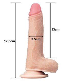 LOVETOY - SLIDING SKIN DILDO 7" / 18 CM - NUDE - Image 2